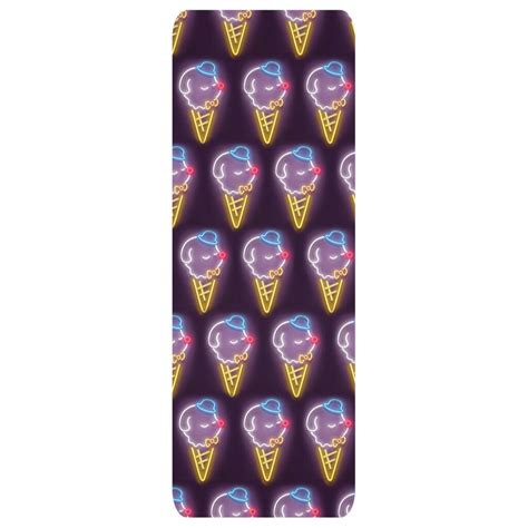 Neon Ice Cream Cone Illustration Art Yoga Mat Fitness Mat Workout at ...