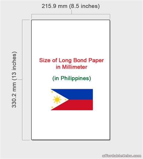 Long Bond Paper Size in mm (millimeter) in Philippines? - Computers, Tricks, Tips 30615