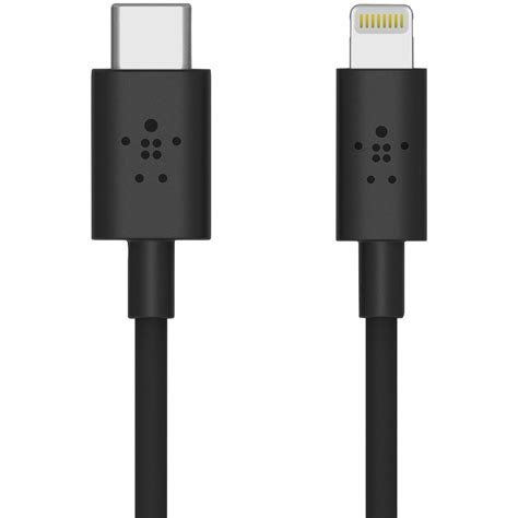 Belkin F8J239bt04-BLK BOOST?CHARGE USB-C Cable with Lightning Connector ...