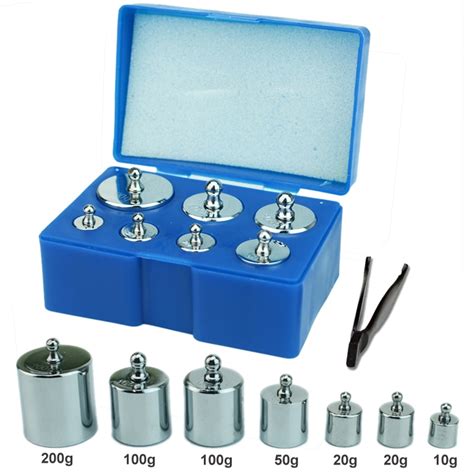 Calibration Weight Set 7PCS/Set 200g 100g 50g 20g 10g Grams Precision Steel Scale Weight Kit ...