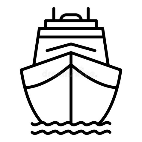 Front Cargo Ship Icon, Outline Style Stock Vector - Illustration of ...