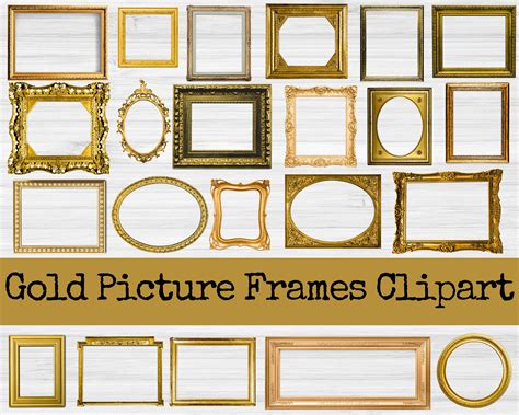 Gold Picture Frame Clipart Picture Frame PNG Ornate Picture Frame Gold ...