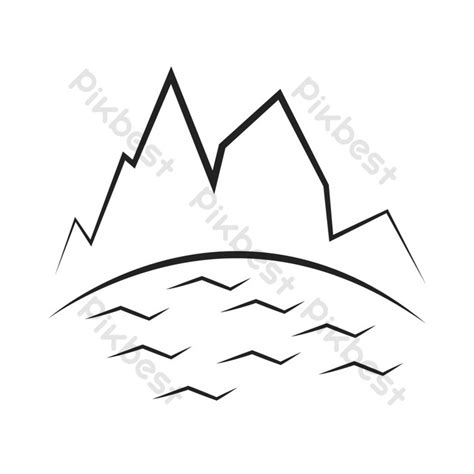 Line Drawing Mountain Spring PNG Images | AI Free Download - Pikbest