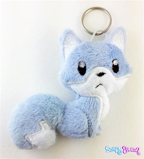 Blue and White Fox Plush Keychain by TheHarley on DeviantArt