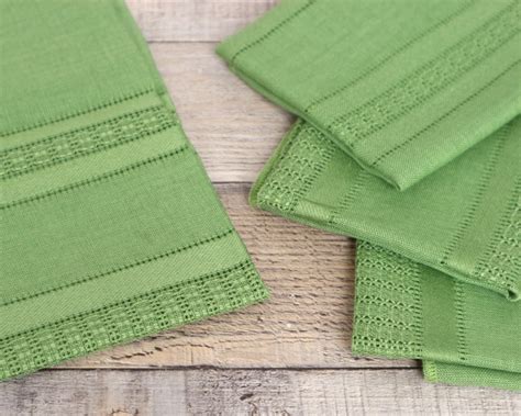 Vintage Green Cloth Napkins Set 4 Fabric Serviettes Retro - Etsy