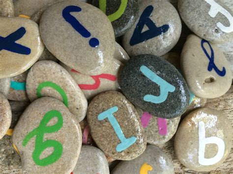 ABC ROCKS 26 letter stones learning to read child tool home | Etsy