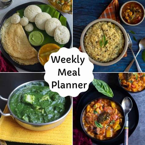 Indian Vegetarian Meal Plan | Weekly Meal Planner - Vidhya’s Vegetarian ...