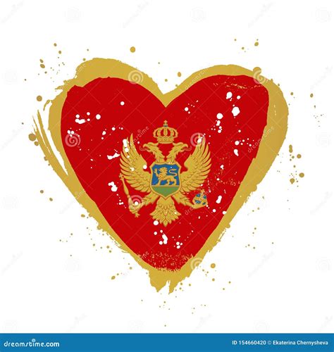 Montenegrin Flag In The Form Of A Big Heart Stock Vector - Illustration of podgorica, bird ...