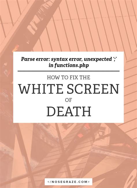 White Screen of Death: What it Means and How to Fix It • Nose Graze