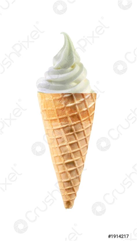 Vanilla ice cream in a sugar cone - stock photo 1914217 | Crushpixel