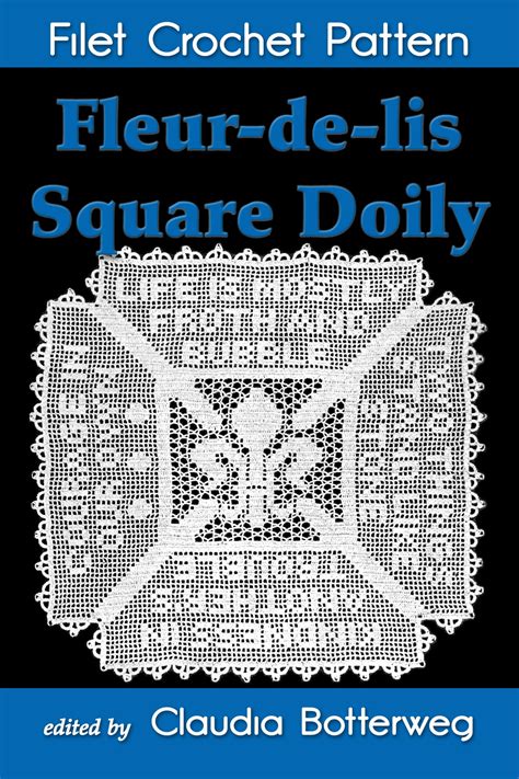 Fleur-de-lis Square Doily Filet Crochet Pattern eBook by Claudia ...