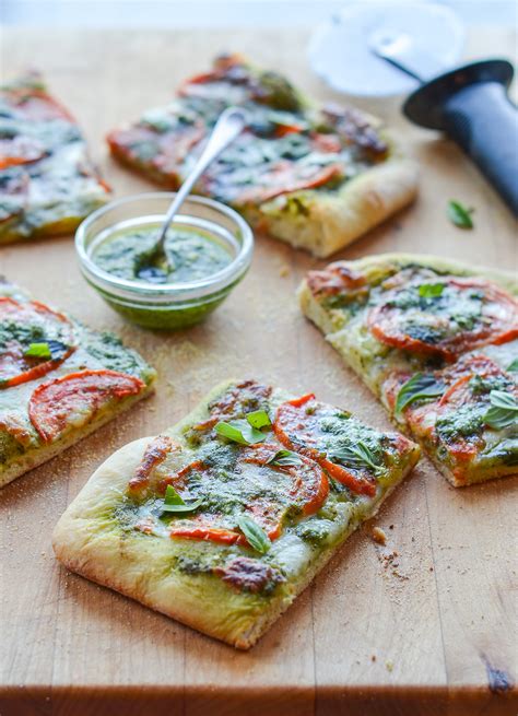 Pesto Pizza with Fresh Tomatoes & Mozzarella - Once Upon a Chef