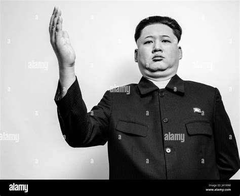 Supreme Leader of North Korea Kim Jong Un lookalike during his visit to Hong Kong. Kim Jong-Un ...