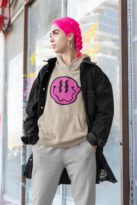 Melted Smiley Face Hoodie Drip Smiley Face Y2k Fashion 90s | Etsy