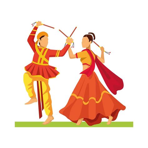 traditional navratri dancer characters 1985298 Vector Art at Vecteezy