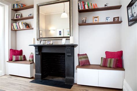 Seating | Alcove seating, Living room shelves, Cosy living room