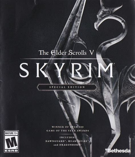 The Elder Scrolls V: Skyrim - Special Edition (2016) box cover art ...