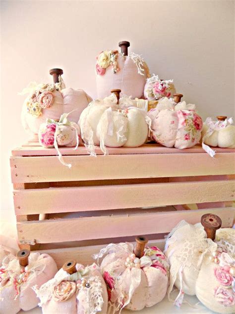 Shabby Cottage Chic Pumpkins, French Farmhouse Autumn Pumpkins ...