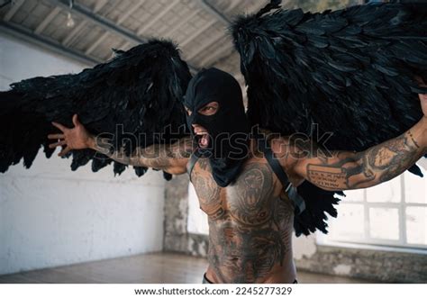 Male Angel Black Wings Black Angel Stock Photo 2245277329 | Shutterstock