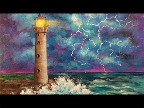 Acrylic Lighthouse Paintings - Beginner Painting