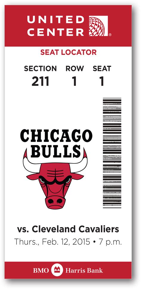 Tickets To Bulls Game - Chicago Bulls Ticket Clipart - Large Size Png Image - PikPng