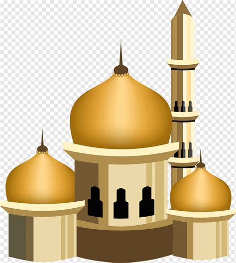 Brown and beige mosque, Quran Islam Mosque Muslim Eid al-Fitr, painted golden castle, watercolor ...