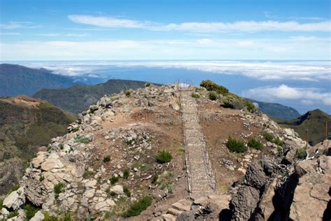 Walking on Pico Ruivo, Madeira Mountain Stock Photo - Image of portugal ...