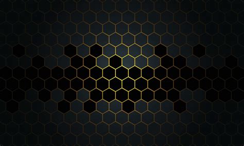 Abstract black and gold honeycomb on dark background. 7717952 Vector Art at Vecteezy