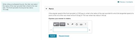 Solved Review Constants While riding a multispeed bicycle, | Chegg.com