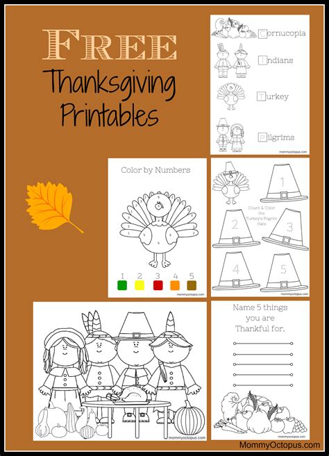 Free Thanksgiving Printable Activity Sheets! - Mommy Octopus