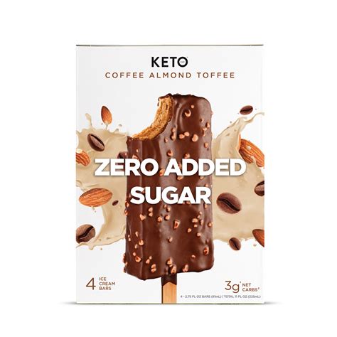 Zero Added Sugar Ice Cream Bars - Coffee Almond Toffee