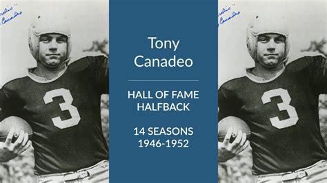 Tony Canadeo: Hall of Fame Football Halfback and Quarterback - YouTube