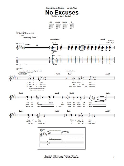 No Excuses by Alice In Chains - Guitar Tab - Guitar Instructor