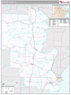 Marinette County, WI Map (Premium Style)