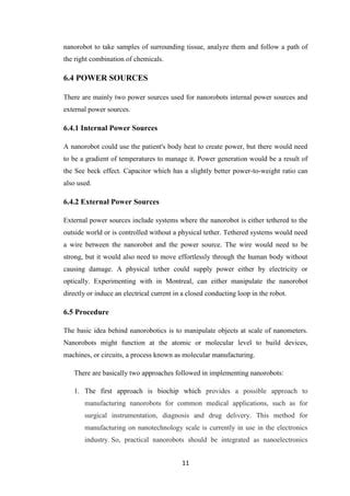 Seminar report nanorobotics | PDF