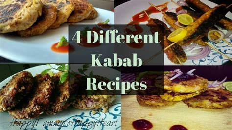 4 Easy Veg Kabab Recipes|4 way kabab| 4 different types of Kebabs ...