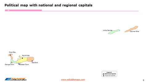 Cayman Islands Map with 7 Districts - Editable PowerPoint Maps