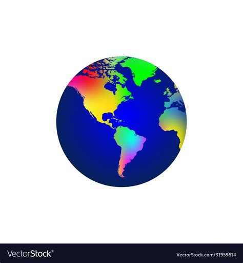 Planet earth colorful Royalty Free Vector Image