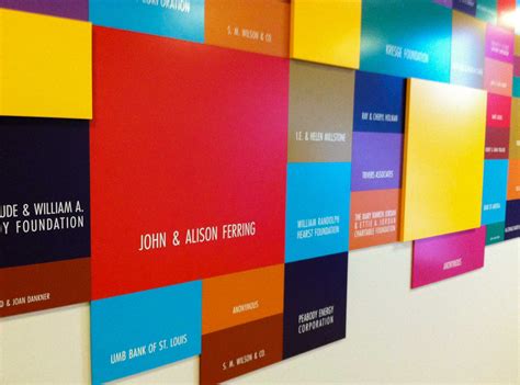 Colorful Block Donor Wall - Engraphix Architectural Signage, Inc.