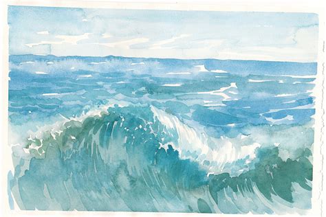 Watercolor sea waves illustration (275464) | Illustrations | Design Bundles