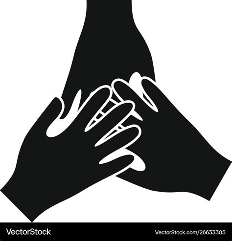 Volunteer hands icon simple style Royalty Free Vector Image