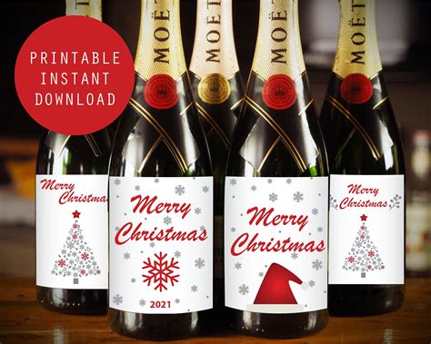 Printable Christmas Wine Labels - Etsy