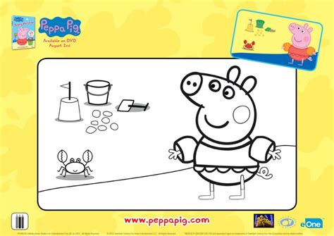 Peppa Pig Beach Day Coloring Page | Mama Likes This