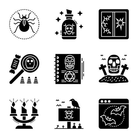 Horror Halloween Solid Icons Pack 15399175 Vector Art at Vecteezy