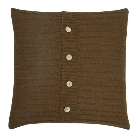 Dark Brown Knitted Cushion Cover - 50cm X 50cm