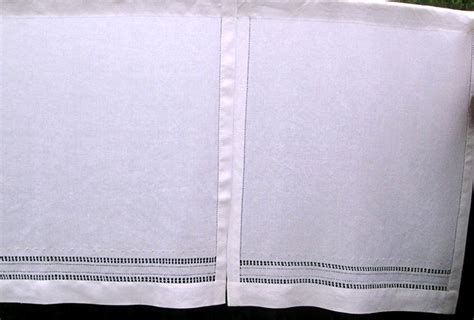 Irish Linen Curtains Linen Curtain Drawn-thread-work Pulled - Etsy