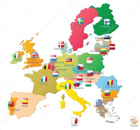 European union map with flags Stock Vector by ©mart_m 60046217