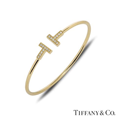 Tiffany & Co. Yellow Gold Tiffany T Diamond Bracelet | Rich Diamonds