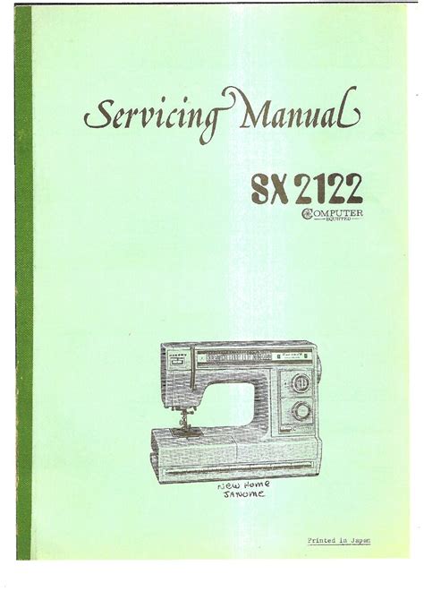 Service Manual Janome SX 2122 Sewing Machine