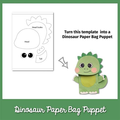 Paper Bag Dinosaur Puppet Template – MicheleTripple